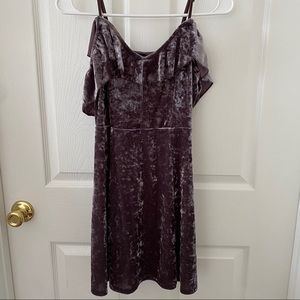 American Eagle Taupe Crushed Velvet Dress Size S